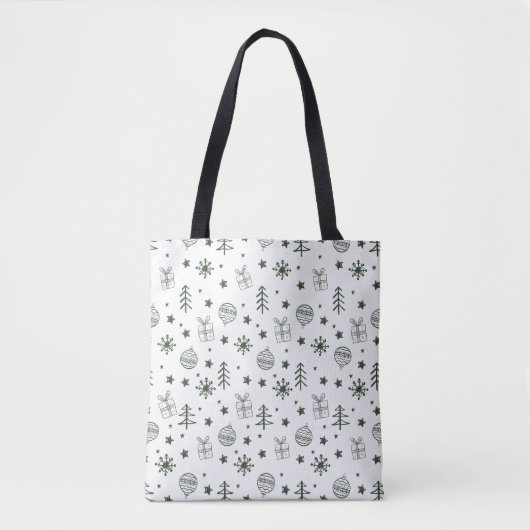 Minimalistische kerst Canvas tas – Feestelijk & Ec (Voorkant)
