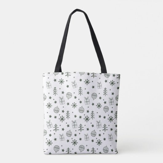 Minimalistische kerst Canvas tas – Feestelijk & Ec (Achterkant)