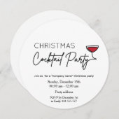 Minimalistische kerst cocktail party corporate kaart (Voorkant / Achterkant)