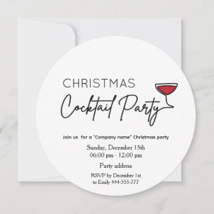 Minimalistische kerst cocktail party corporate kaart