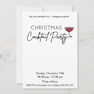 Minimalistische kerst cocktail party corporate kaart