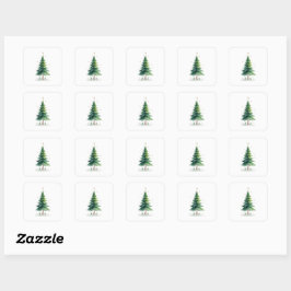 Minimalistische Kerst-Den Stickers – Vakantie