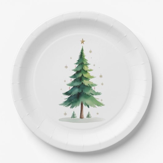 Minimalistische Kerst-Dennenboom Bord – Kerstmaalt (Voorkant)