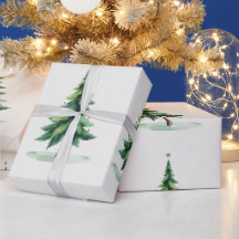 Minimalistische kerst dennenboom inpakpapier – Ho
