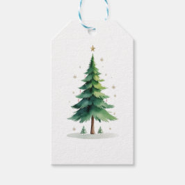 Minimalistische kerst dennenboomstickers – Kerstva Cadeaulabel