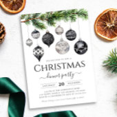 Minimalistische Kerst Dinner Feest in Zwart en Wit Kaart