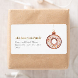 Minimalistische kerst donut Ornament Etiket