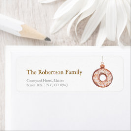 Minimalistische kerst donut Ornament Etiket