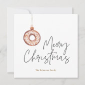 Minimalistische kerst donut Ornament Feestdagenkaart (Voorkant)