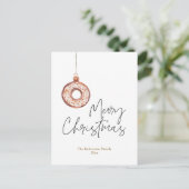 Minimalistische kerst donut Ornament Feestdagenkaart (Staand voorkant)