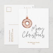 Minimalistische kerst donut Ornament Feestdagenkaart (Voorkant / Achterkant)