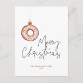 Minimalistische kerst donut Ornament Feestdagenkaart (Voorkant)