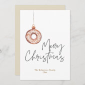 Minimalistische kerst donut Ornament Feestdagenkaart (Voorkant / Achterkant)