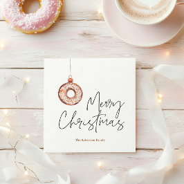 Minimalistische kerst donut Ornament Feestdagenkaart
