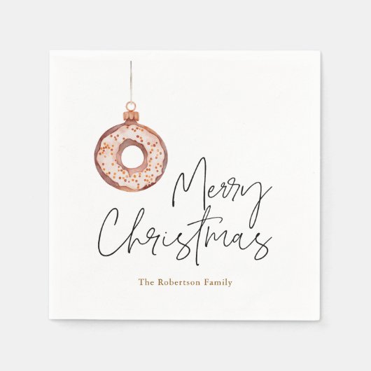 Minimalistische kerst donut Ornament Servet (Voorkant)