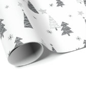 Minimalistische Kerst Eenvoudige Hand-getrokken Bo Cadeaupapier (Rol Hoek)