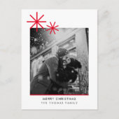 Minimalistische kerst eenvoudige rode foto feestdagenkaart (Voorkant)