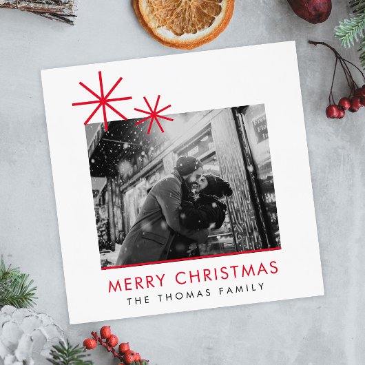 Minimalistische kerst eenvoudige rode foto servet