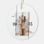 Minimalistische Kerst Elegant Chique Eenvoudige Fo Keramisch Ornament (Links)