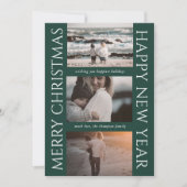 Minimalistische Kerst Elegante eenvoudige fotocoll Feestdagenkaart (Voorkant)