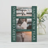 Minimalistische Kerst Elegante eenvoudige fotocoll Feestdagenkaart (Staand voorkant)