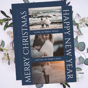 Minimalistische Kerst Elegante eenvoudige fotocoll Feestdagenkaart