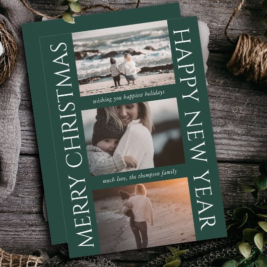 Minimalistische Kerst Elegante eenvoudige fotocoll Feestdagenkaart