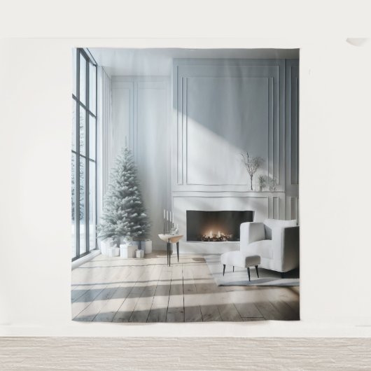 Minimalistische Kerst Glow BackDrop Wandkleed (Voorkant)