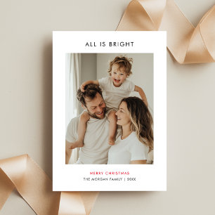 Minimalistische kerst is allemaal heldere familief feestdagenkaart