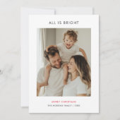 Minimalistische kerst is allemaal heldere familief feestdagenkaart (Voorkant)