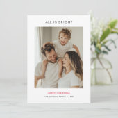 Minimalistische kerst is allemaal heldere familief feestdagenkaart (Staand voorkant)