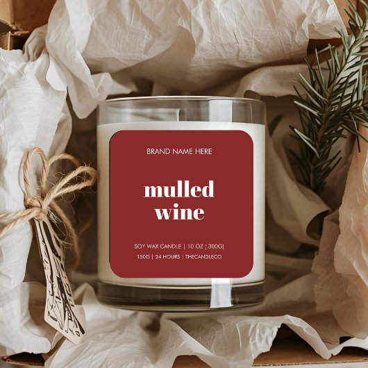 Minimalistische Kerst Kaars Sticker | Gemberwijn