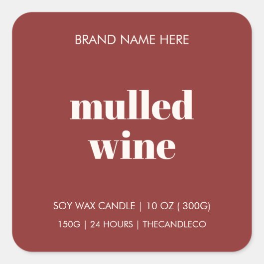 Minimalistische kerst kaars sticker | Glogg (verwa (Voorkant)