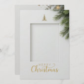 Minimalistische kerst Kaart met fotoruimte (Voorkant / Achterkant)