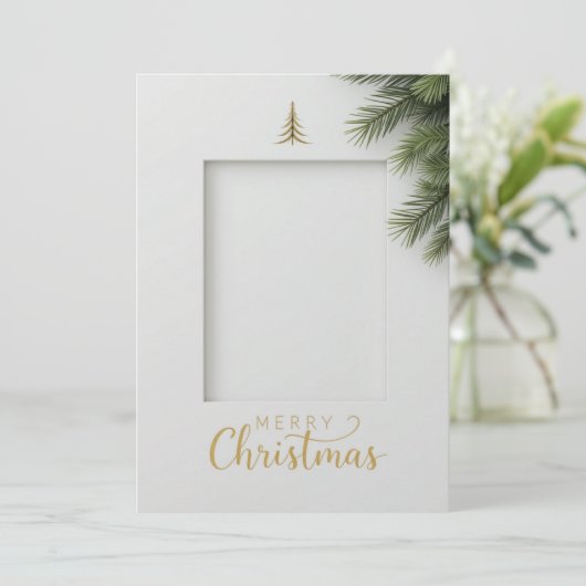 Minimalistische kerst Kaart met fotoruimte (Staand voorkant)