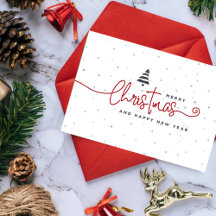 Minimalistische kerst Kaart: moderne vakantie Simp