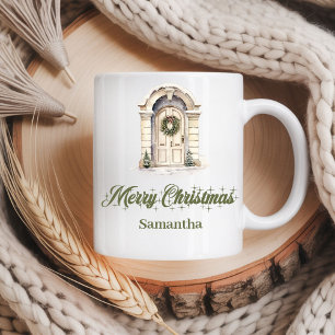 Minimalistische Kerst Koffiemok Met Eigen Naam