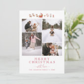 Minimalistische kerst met fotokaart kaart (Staand voorkant)