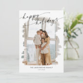 Minimalistische kerst met fotokaart kaart (Staand voorkant)