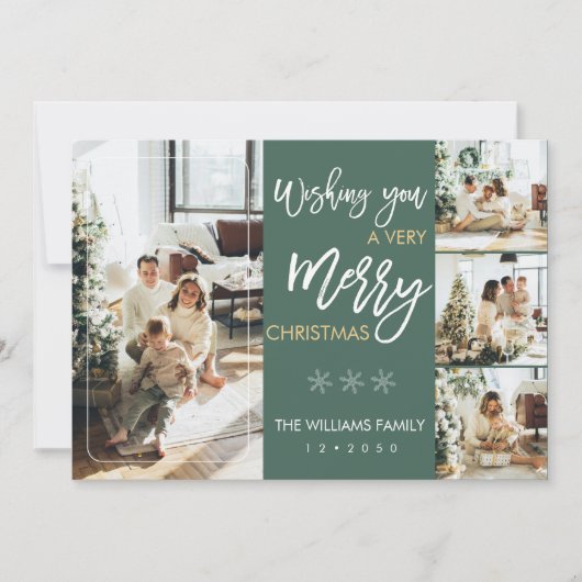 Minimalistische kerst met fotokaart kaart (Voorkant)