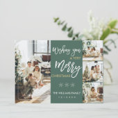 Minimalistische kerst met fotokaart kaart (Staand voorkant)