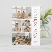 Minimalistische kerst met fotokaart kaart (Staand voorkant)