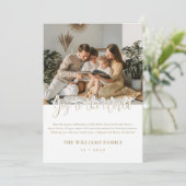 Minimalistische kerst met fotokaart kaart (Staand voorkant)