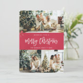 Minimalistische kerst met fotokaart kaart (Staand voorkant)