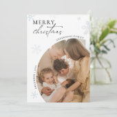 Minimalistische kerst met fotokaart kaart (Staand voorkant)