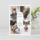 Minimalistische kerst met fotokaart kaart (Staand voorkant)