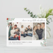 Minimalistische kerst met fotokaart kaart (Staand voorkant)