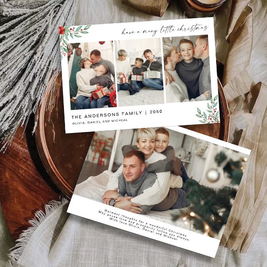 Minimalistische kerst met fotokaart kaart