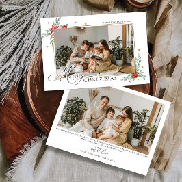 Minimalistische kerst met fotokaart kaart