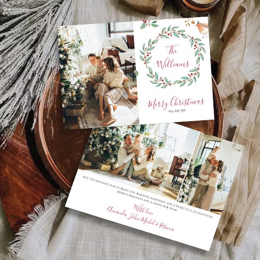 Minimalistische kerst met fotokaart kaart